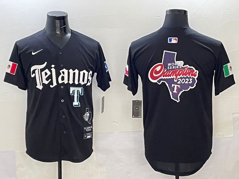 Men Texas Rangers Blank Black Five generations Joint Name 2025 Nike MLB Jersey style 6->texas rangers->MLB Jersey